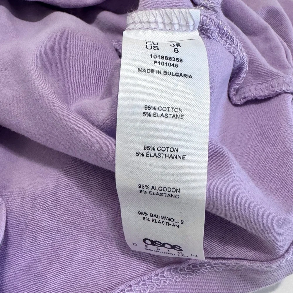 ASOS Design Lilac Puff Sleeve Crop Top Size 6